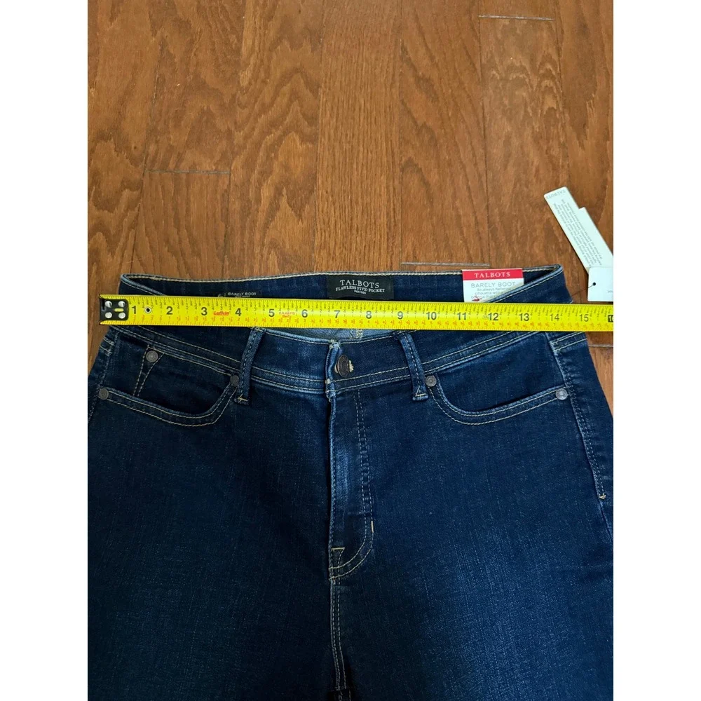 Talbots Flawless Five-Pocket Barely Boot High Waist Jeans Dark Indigo 6P NEW - Picture 4 of 6